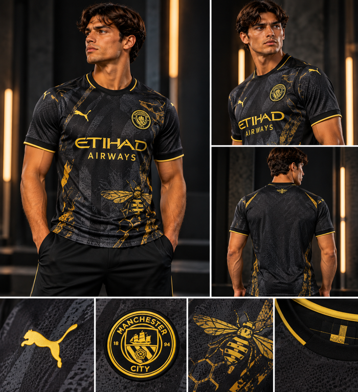 KitDistrict Manchester City 2026/27 away jersey Haaland model photoshoot