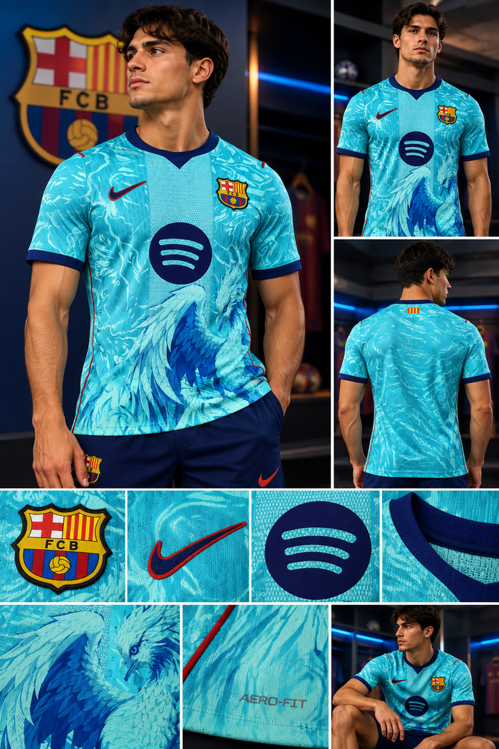 FC Barcelona 2026/27 away jersey on model