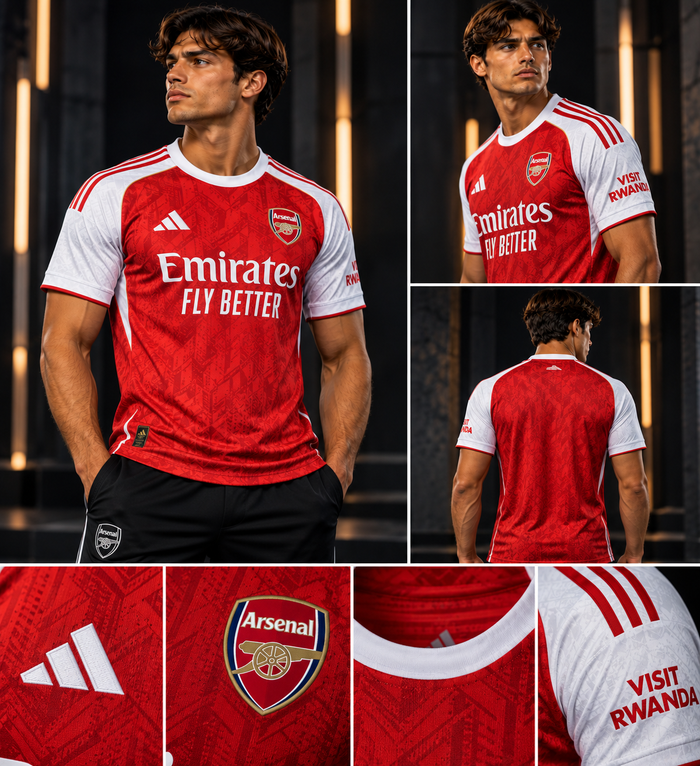 KitDistrict Arsenal 2026/27 home jersey model photoshoot