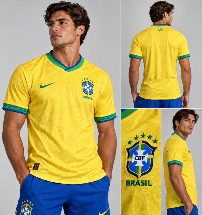 Brazil 2026/27 home jersey on model