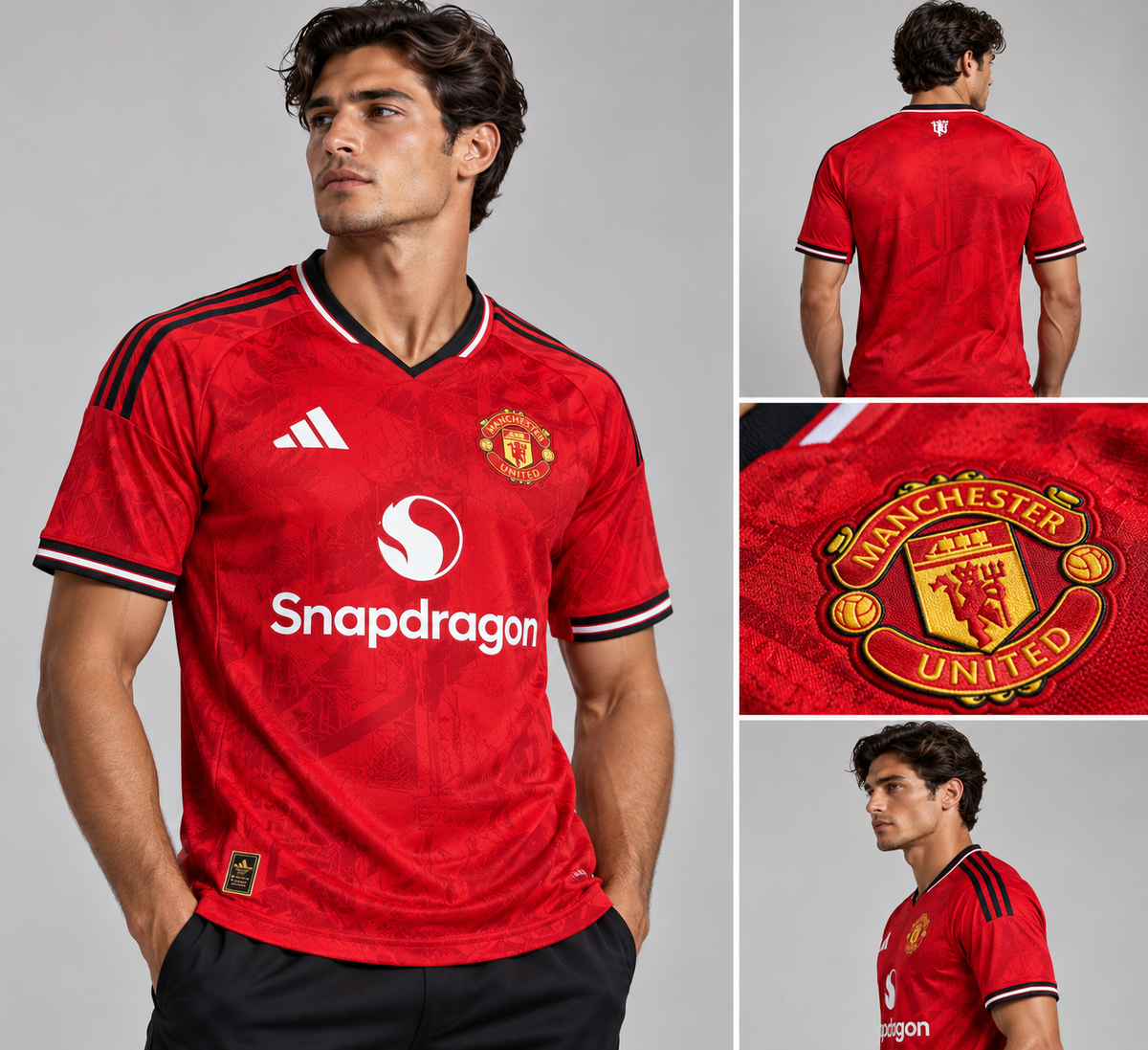 Manchester United 2026/27 home jersey on model